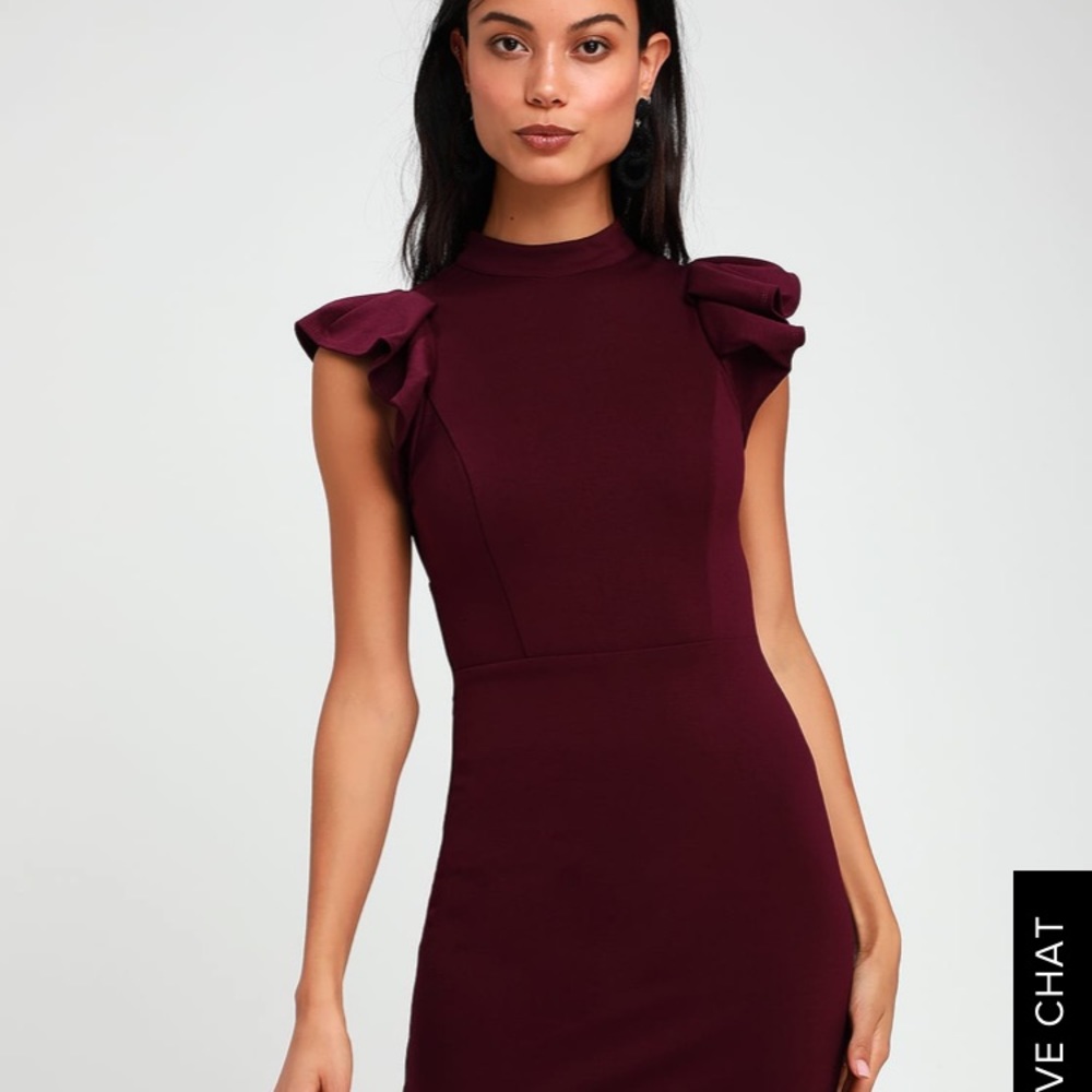 Burgundy/maroon bodycon elegant dress from LuLus